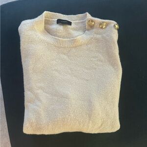 J. Crew Cream Sweater with Gold Button Details